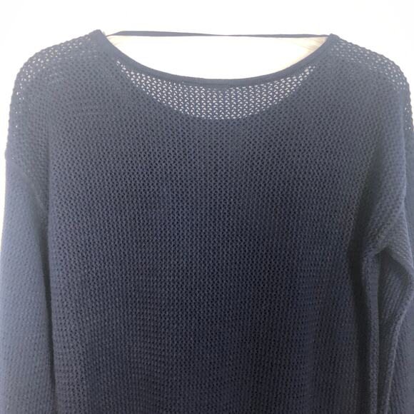 Gap Bell Sleeve Mesh Blue Pullover Sweater Size S - Picture 7 of 11